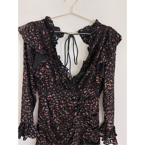 ASOS DESIGN Velvet Animal Print Party Dress Size 6 - Picture 2 of 10